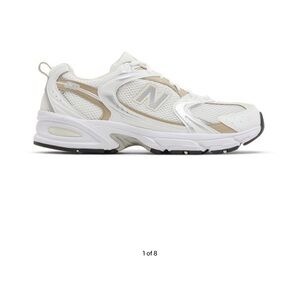 New Balance White and Beige Running Shoes